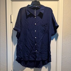 NWT Navy Blue Button-Up Shirt from Amazon